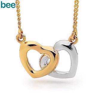 Bee Jewelry Two Hearts 9 kt gullkjede blank, modell 65450